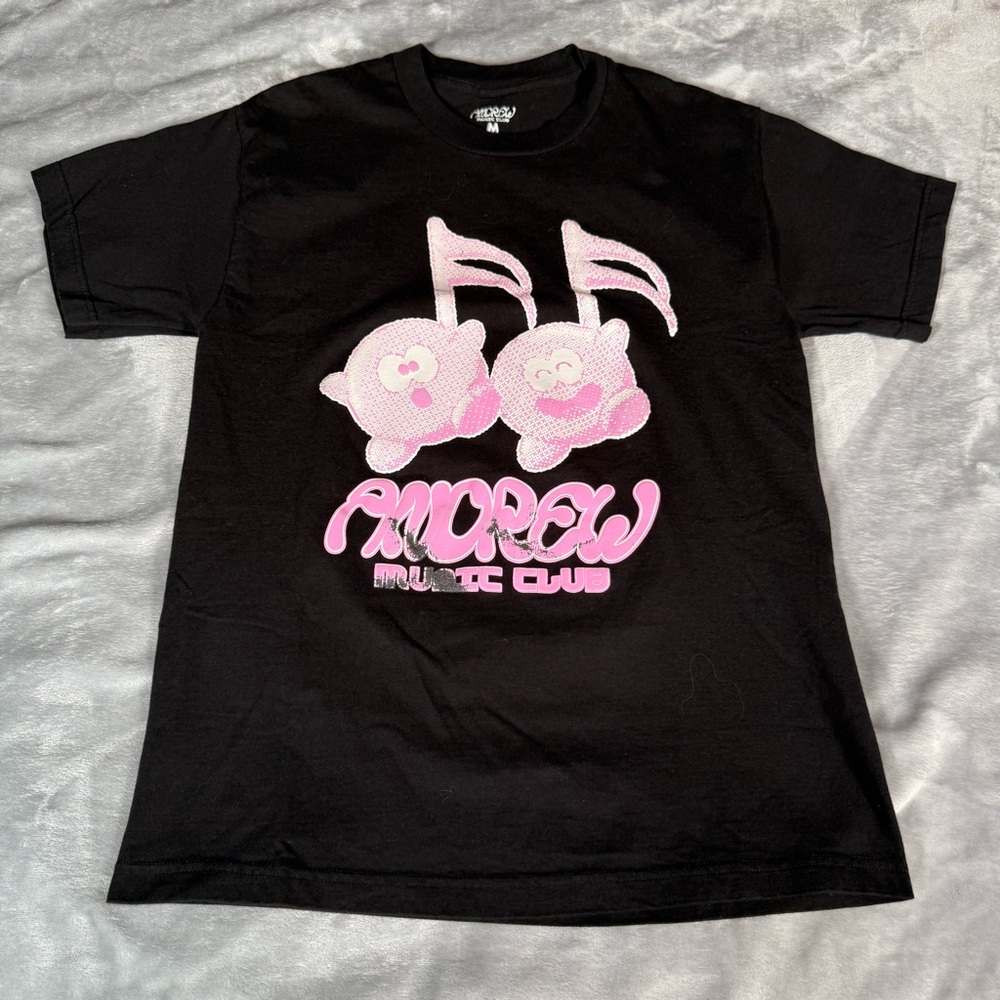 Andrew Music Club Space Miami T Shirt Mens M Slim Fit Cartoon Black READ!